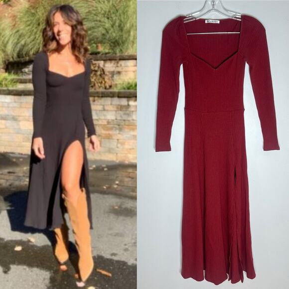 Reformation Dresses & Skirts - Reformation Banks Knit Rib Midi Dress Chianti Red Sz XS